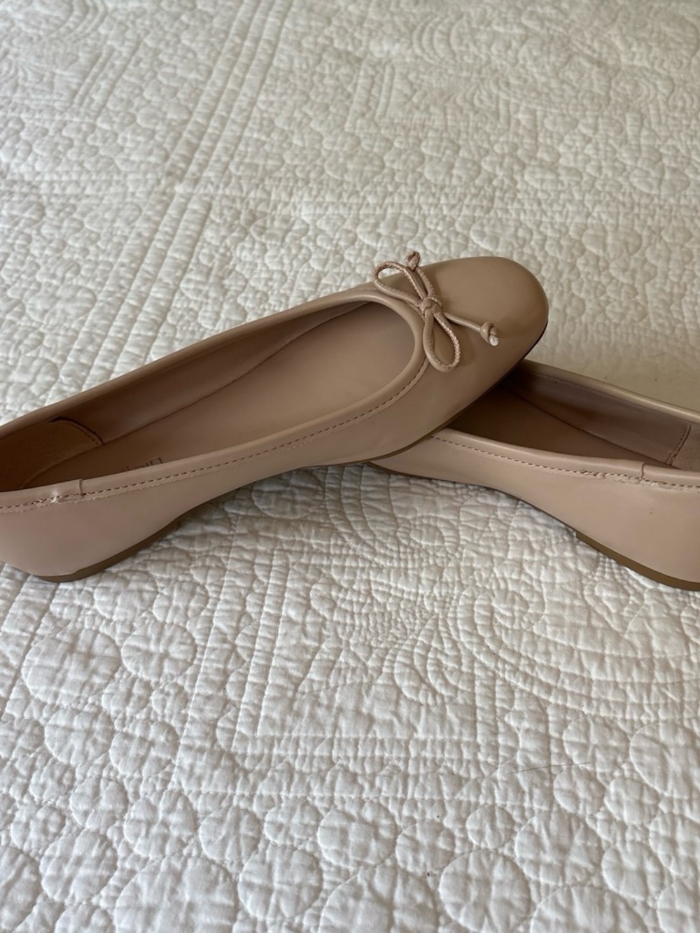 Calvin Klein Soft Beige Bow Ballet Flats